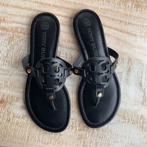 New never worn. Black leather sandal